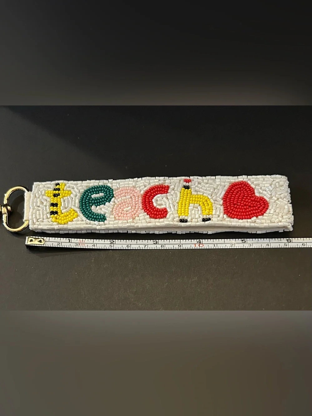 Handmade Comfy Beaded 'CATmom' Wristlet Bag Charm – White, Black, Red & Blue